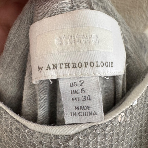 Etoile by Anthropologie Silver Sequin Wide-Leg Jumpsuit - Picture 3 of 3